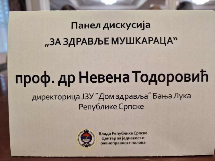 Učešće direktorice Doma zdravlja Banja Luka na panelu „Za zdravlje muškaraca“